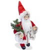 Babbo Natale Rosso e Grigio art. 144187 Addobbo Natalizio Decorazione da 30H cm