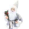 Babbo Natale Vestito Grigio art. 144189 Addobbo Natalizio Decorazione da 30H cm