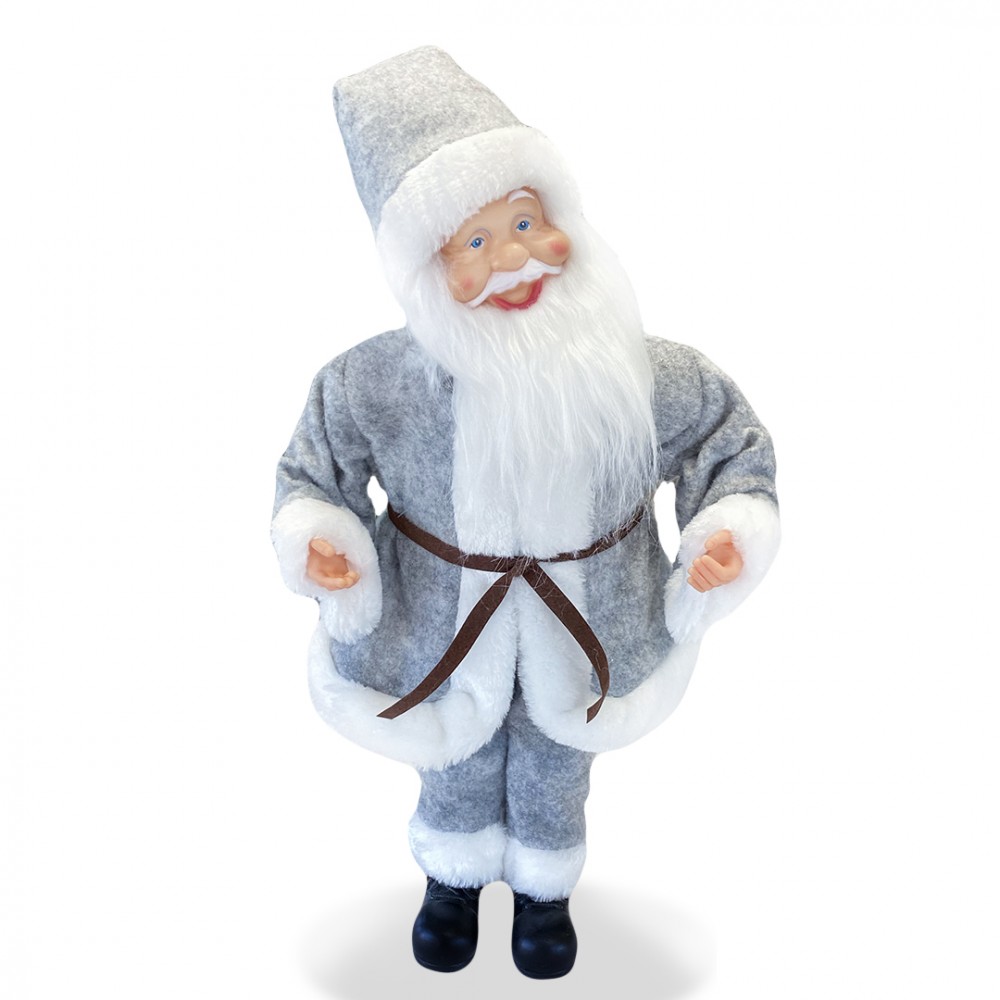 Pupazzo Babbo Natale H90 Cm Con Luci E Suoni Grigio 201308