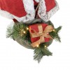Babbo Natale Rosso e Grigio 144207 Addobbi 80H cm con Suono Luci e Movimento