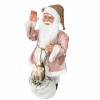 Babbo Natale Rosa 144213 con Abito in Velluto 80H cm con Musica Luci e Movimento