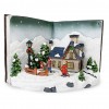 Villaggio Natalizio Libro GRIGIO 361019 con Luci Suoni Movimento 31Lx19Px21H cm