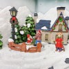 Villaggio Natalizio Libro GRIGIO 361019 con Luci Suoni Movimento 31Lx19Px21H cm