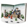 Villaggio Natalizio Libro GRIGIO 361019 con Luci Suoni Movimento 31Lx19Px21H cm