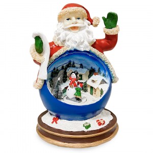 Babbo Natale in Resina 361025 Arredo con Luci Suoni e Movimento 16x16xH26H cm