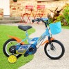 Bicicletta Magic per bambini B063 taglia 12 cestino rotelle età 3-5 anni BLU