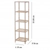 Scaffale 5 Ripiani in Legno di Abete 636406 per Arredo Casa 35x30xH130 cm