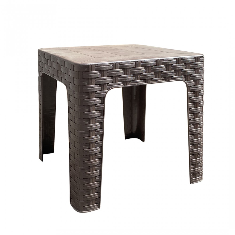 Tavolino Da Esterno In Resina Tortora 47x47x38 Cm - Made In Italy - Foto 5