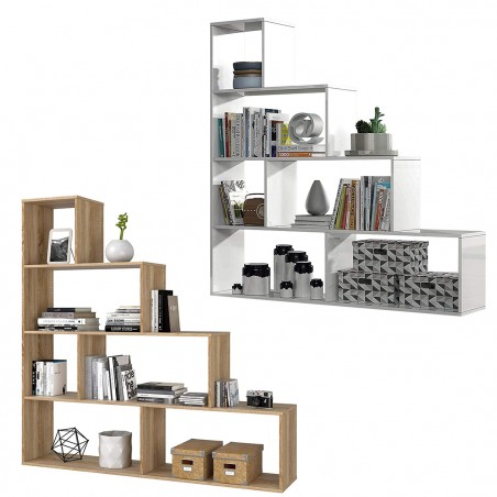 Libreria 262086 KLUM con 9 Ripiani in Melamina Scaffale Geometrico 145X29xH145cm