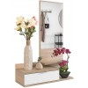 Mobile da Ingresso Dahlia con Cassetto e Specchio in Stile Moderno 116x81x29 cm