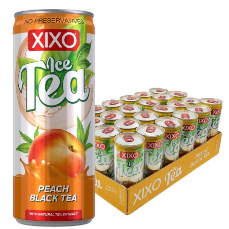 Pack 24 Lattine Bevanda Gassata Analcolica XIXO Ice Tea Peach Black Tea da 250ml