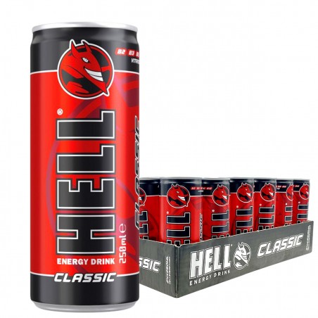 Pack 24 lattine HELL Energy Drink Classic Bevanda Gassata Analcolica 250ml