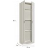 Armadio Multiuso 249537 Mobile a 2 Ante 4 ripiani Bianco in Melamina 59x37x180cm