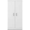 Scarpiera a Mobile 257228 Armadietto 2 Ante 7 Ripiani in Legno Bianco 108x55x36