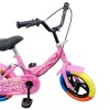 Bicicletta Magic per bambini B057 taglia 12 con rotelle età 3-4 anni Rosa