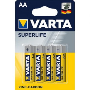 Confezione da 4 batterie stilo AA Varta zinco carbone 1.5V Superlife
