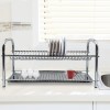 Scolapiatti Fisso da Appoggio in Acciaio Inox 70cm con Vaschetta Raccogli Gocce