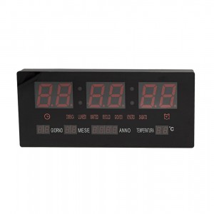 Orologio digitale da parete muro led 136151 calendario temperatura 36x16x3 cm
