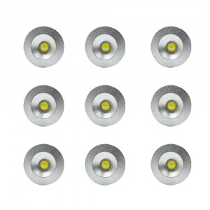 Set da 9 mini faretti LED da 1W art. 616667 lunga durata con protezione IP65