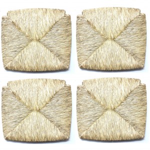 Kit 4 pz Ricambio Seduta 1212 in Paglia Naturale Fondo Sedia Paesana 35x38 cm