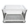 Scolapiatti da Appoggio in Plastica 26029 2 Livelli in Rattan per Lavello Cucina