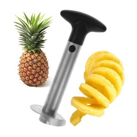 Taglia affetta sbuccia ananas in acciaio manico ergonomico