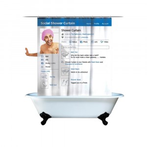 Tenda doccia Social Network 180x180 cm con finestra trasparente avatar