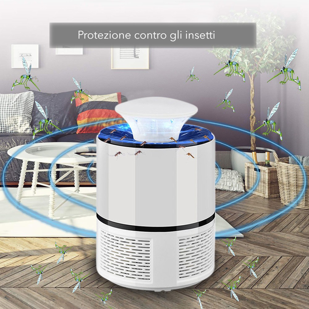 Lampada Anti-zanzare Elettrica 4 Pezzi – Trappola Per Insetti UV A Presa, Silenziosa, Per Mosche E Zanzare, Copertura 100 Mq