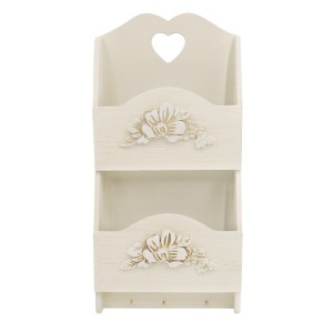 Portalettere da parete in legno 2 posti 437520 decorazione FIORI 29Hx6Px18L cm