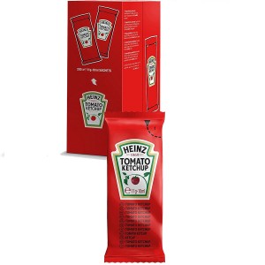 Pack 200 Bustine di Ketchup HEINZ Dispenser Formato Monoporzione da 10ml