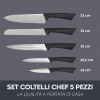 Set coltelli chef 5 Pz acciaio inox 548998 con manico ergonomico da 22 a 32 cm
