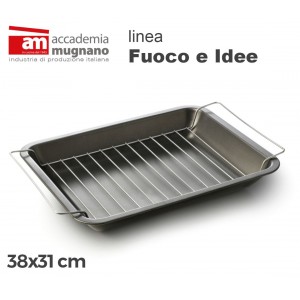 Teglia Grill 38x31 cm alluminio puro Accademia Mugnano Linea FUOCO & IDEE