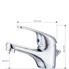 Rubinetto Lavabo in Acciaio Inossidabile Futura 1601 Kit con Scarico Pop-Up