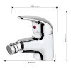 Miscelatore Rubinetto Lavabo Selenia 90044-5 In Acciaio Con Tubi Allacciamento