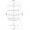 Espositore Portagioie a 4 Piani Struttura Girevole Bianco Ideale per Orecchini