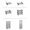 Scaffale 10 Ripiani Modulabile Nero Portascarpe Tubi Metallo Mensole Impilabili