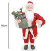 Babbo Natale Rosso e Crema 144202 Addobbo Natalizio 90H cm con Musica e Luci