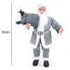 Babbo Natale Vestito Grigio 144205 Addobbo Natalizio 90H cm con Musica e Luci