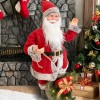 Babbo Natale Rosso e Grigio 144207 Addobbi 80H cm con Suono Luci e Movimento