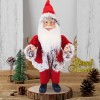 Babbo Natale Abito Rosso e Grigio 144191 Addobbo Natalizio 40H con Minilucciole
