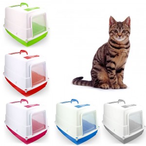 10580 Toilette per gatti HEIDI chiusa porta basculante carboni attivi 54x39x39cm