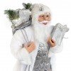 Babbo Natale Bianco e Argento 144227 Abito in velluto 120H cm con Luci e Suoni
