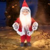 Babbo Natale Abito Rosso e Grigio 144191 Addobbo Natalizio 40H con Minilucciole