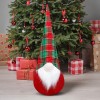Gnomo di Natale abito Scozzese e barba 305183 decorazione con luce 22x17xH65 cm