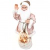 Babbo Natale Rosa 144213 con Abito in Velluto 80H cm con Musica Luci e Movimento