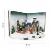 Villaggio Natalizio Libro GRIGIO 361019 con Luci Suoni Movimento 31Lx19Px21H cm