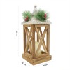 Lanterna con lumino di Natale 859748 decorazione in legno con luce led e glitter