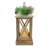 Lanterna con lumino di Natale 859748 decorazione in legno con luce led e glitter