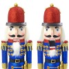 Soldatino schiaccianoci di Natale 048086 struttura in legno con glitter 38H cm