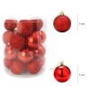 Pack 24 Sfere 7 cm Natalizie 389086 Palle di Natale Rosse Decorazioni per Alberi